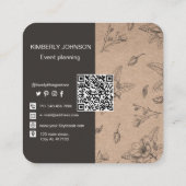 Carré Carte de visite de papier d'artisanat botanique mo (Dos)