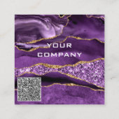 Carré Carte de visite de Parties scintillant en or viole (Dos)