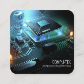 Carré carte de visite de programmeur informatique (Devant)