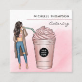 Carré Carte de visite de restauration à thème Café (Devant)