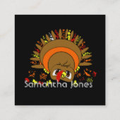 Carré Carte de visite de restauration avec Turquie migno (Dos)