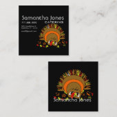 Carré Carte de visite de restauration avec Turquie migno (Devant / Derrière)