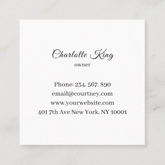 Carré Carte de visite de salon Blush Stripes (Dos)