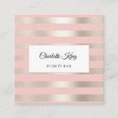 Carré Carte de visite de salon Blush Stripes (Devant)
