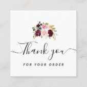 Carré carte de visite de script Merci (Devant)