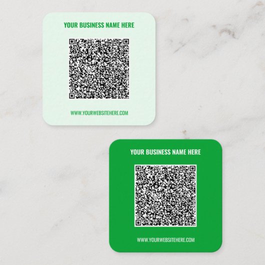 Carré Carte de visite de site Web de nom de code QR - Ch (Devant / Derrière)