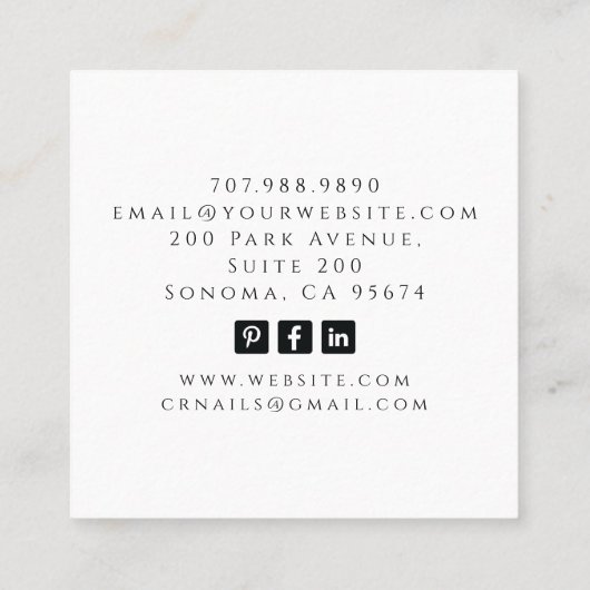 Carré Carte de visite de technicien de clou de Tarot (Dos)