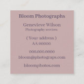 Carré Carte de visite de terrain doux et beau Lavender (Dos)