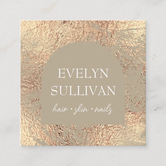 Carré Carte de visite de texture kaki et or (Devant)