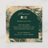 Carré Carte de visite de texture vert émeraude et or (Dos)