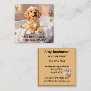 Carré Carte de visite de toiletteur pour chiens