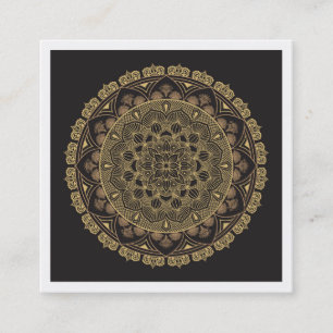 Carré Carte de visite de yoga avec logo de fleur de lotu