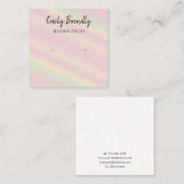 Carré Carte de visite d'écran d'oreille en rayures rose (Devant / Derrière)