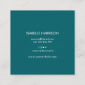 Carré carte de visite d'encre couleur or bleu vert (Dos)