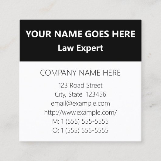 Carré Carte de visite d'entreprise, de base et respectab (Devant)