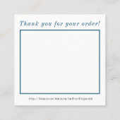 Carré carte de visite d'informations sur le Merci et la (Dos)