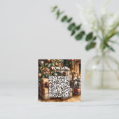 Carré Carte de visite du code QR des fêtes de Noël (Debout devant)