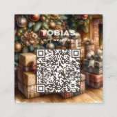 Carré Carte de visite du code QR des fêtes de Noël (Devant)