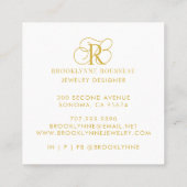 Carré Carte de visite du concepteur de bijoux Monogramme (Dos)