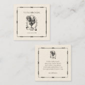 Carré Carte de visite du logo de la ferme de poulet rust (Devant / Derrière)