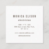 Carré carte de visite électrique branché (Dos)