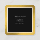 Carré Carte de visite élégante en or moderne (Dos)