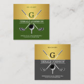 Carré Carte de visite élégante et simple avec monogramme (Devant / Derrière)