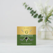 Carré Carte de visite élégante et simple avec monogramme (Debout devant)