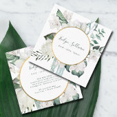 Carré Carte de visite émeraude vert cercle or