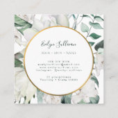 Carré Carte de visite émeraude vert cercle or (Dos)