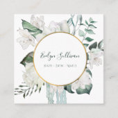 Carré Carte de visite émeraude vert cercle or (Devant)