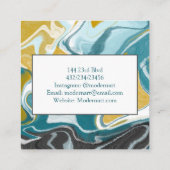 Carré Carte de visite en marbre bleu, gris et or (Dos)