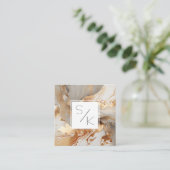 Carré Carte de visite en marbre Monogramme (Debout devant)