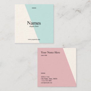 Carré Carte de visite en pastel propre minimaliste de