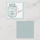 Carré Carte de visite en pot Mason faite avec amour (Devant / Derrière)