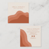 carré carte de visite en terre cuite carte de vis (Devant / Derrière)