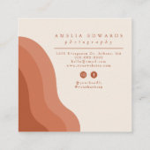 carré carte de visite en terre cuite carte de vis (Dos)