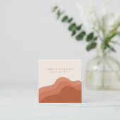 carré carte de visite en terre cuite carte de vis (Debout devant)