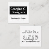 Carré Carte de visite expert en construction légère et m (Devant / Derrière)