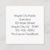 Carré Carte de visite Fleur sauvage de printemps Trilliu (Dos)