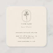 Carré Carte de visite floral à crème simple pour avec lo (Dos)