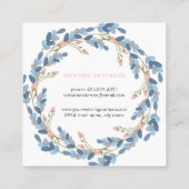 Carré Carte de visite floral de monogramme de guirlande (Dos)