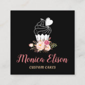 Carré carte de visite floral roux (Devant)