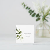 Carré Carte de visite floral simple de verdure élégante (Debout devant)