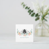 Carré Carte de visite florale abeille (Debout devant)