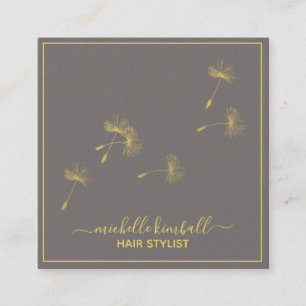 Carré Carte de visite Gold Signature Dandelion   Entrepr