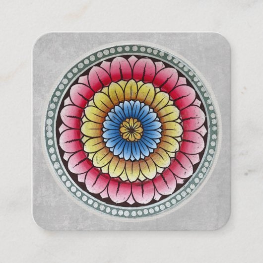 Carré Carte de visite Lotus Mandala (Devant)