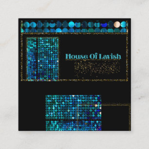 Carré Carte de visite Luxe Moderne Mosaïque Turquoise No