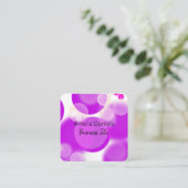 Carré Carte de visite Magenta Rose Et Blanc (Debout devant)