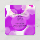 Carré Carte de visite Magenta Rose Et Blanc (Dos)